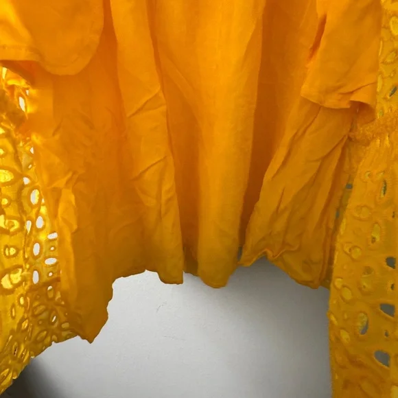 By Anthropologie‎ Somerset Mini Dress Eyelet Edition Yellow Size Small New - Picture 8 of 12